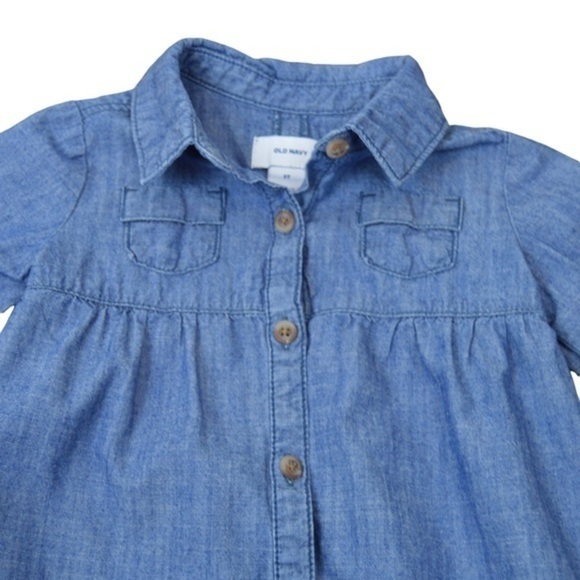 Old Navy Girls 3T Chambray Short Sleeve Tunic Shirt‎ - Picture 2 of 6